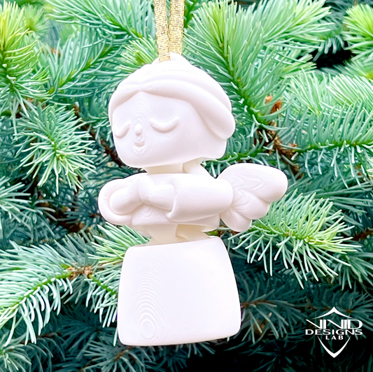 White Praying Angel / Cute Articulated Ornament