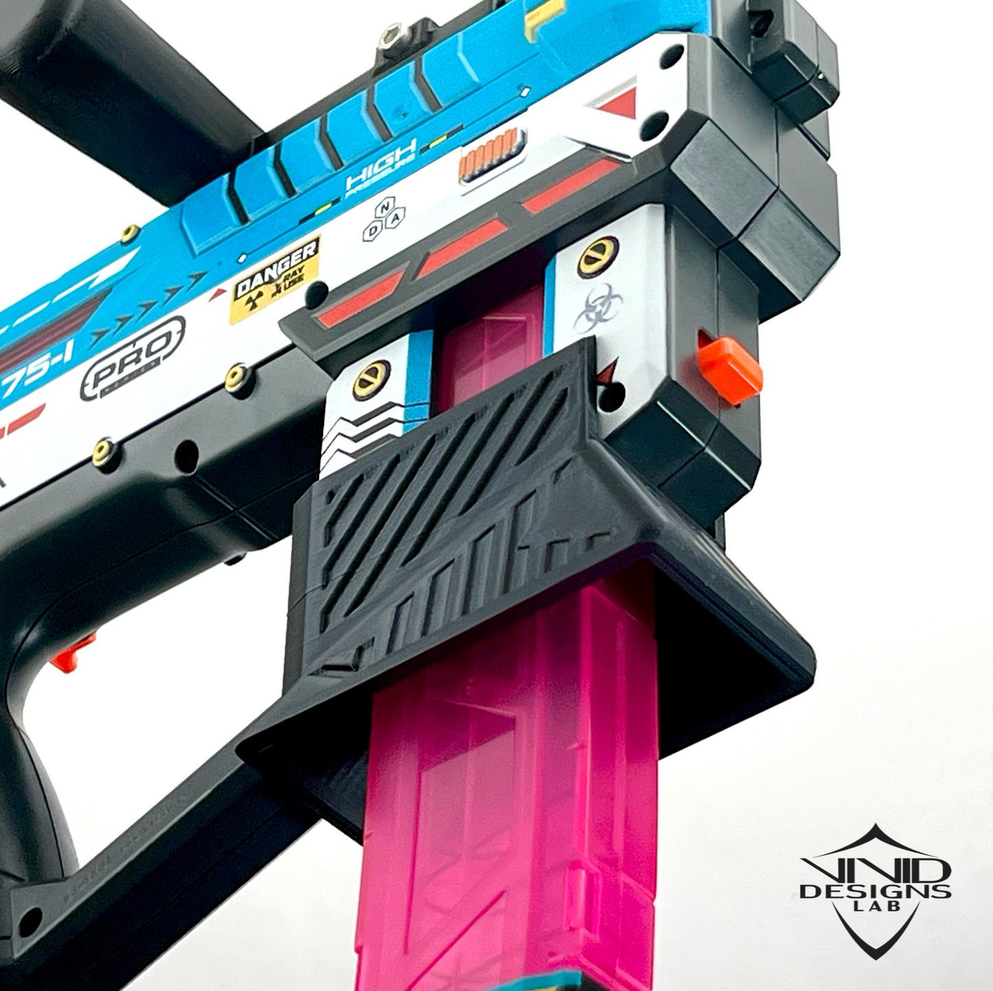 bottom view of Fury X Pro 3D printed Flared Magwell Mod