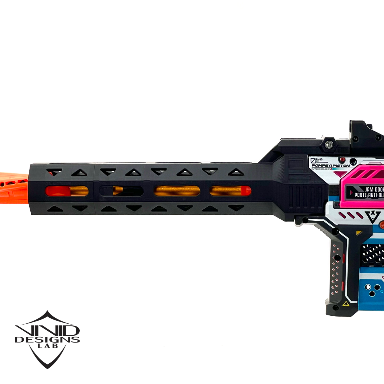 Long Barrel Shroud for Piston Pump AEB / X Shot Foam Dart Blaster Octagon Handguard 3D Printed Mod