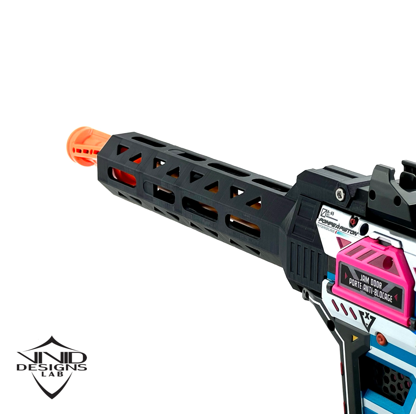 Long Barrel Shroud for Piston Pump AEB / X Shot Foam Dart Blaster Octagon Handguard 3D Printed Mod