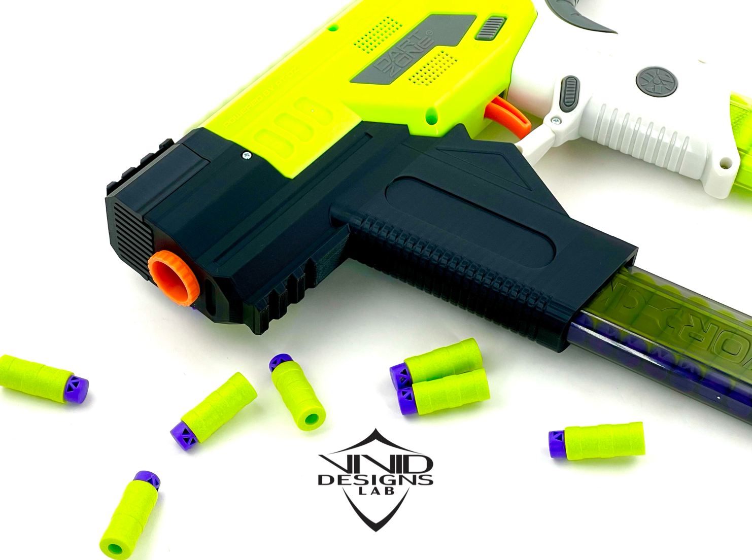 Close up of the Venom pro mod kit with foam darts